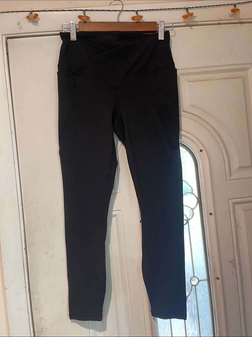 Fabletics Black High-Rise Crossover Waist Leggings